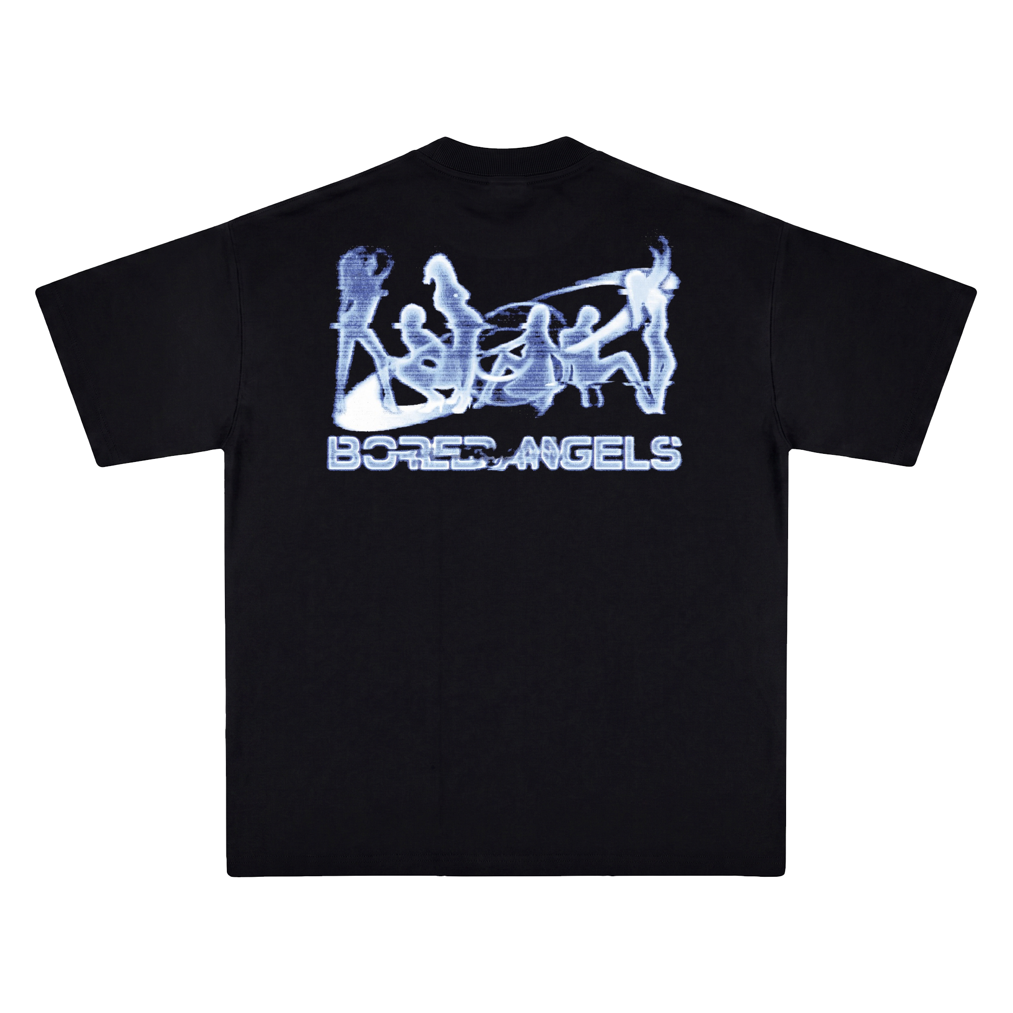 Polo Bored Angels negro vista trasera — Bored Vision streetwear Lima