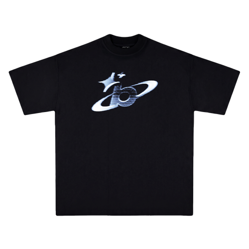 Polo Bored Angels negro vista frontal — Bored Vision streetwear Lima