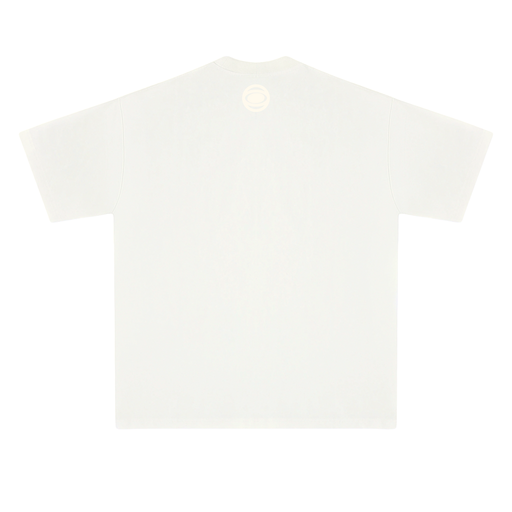 Polo Heaven or Hell crema vista trasera — Bored Vision streetwear Lima