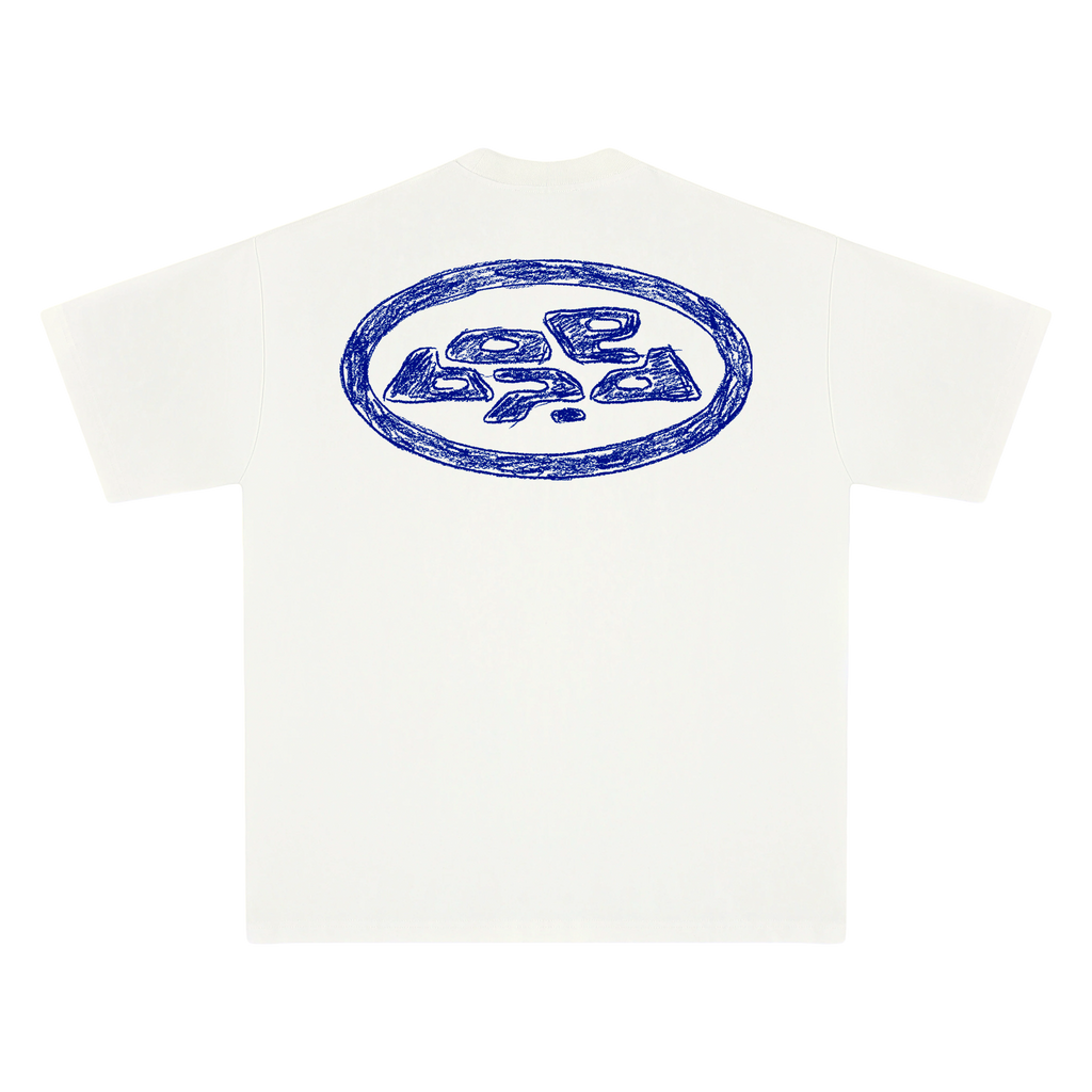 Polo Crayon Tee crema vista trasera — Bored Vision streetwear Lima