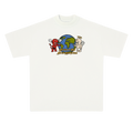 Polo Heaven or Hell crema vista frontal — Bored Vision streetwear Lima