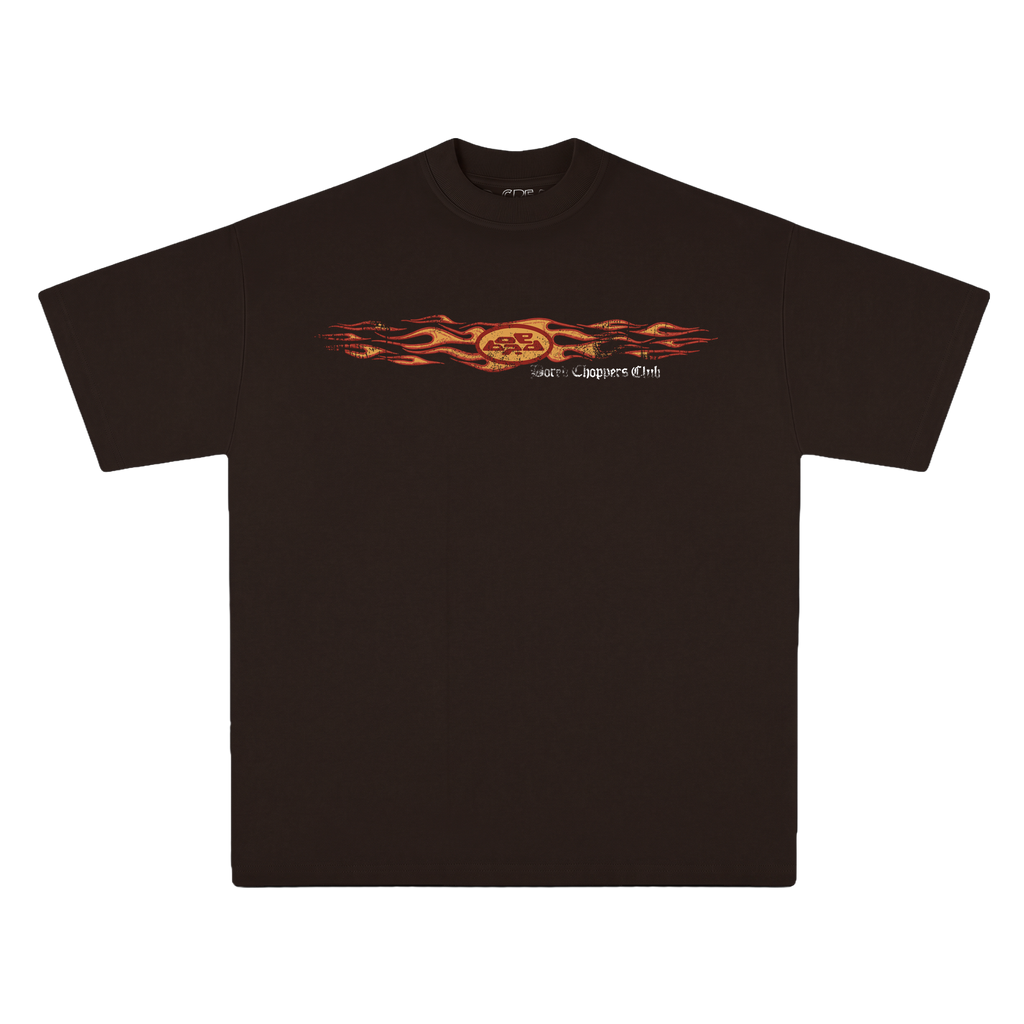Polo Choppers Club marron vista frontal — Bored Vision streetwear Lima